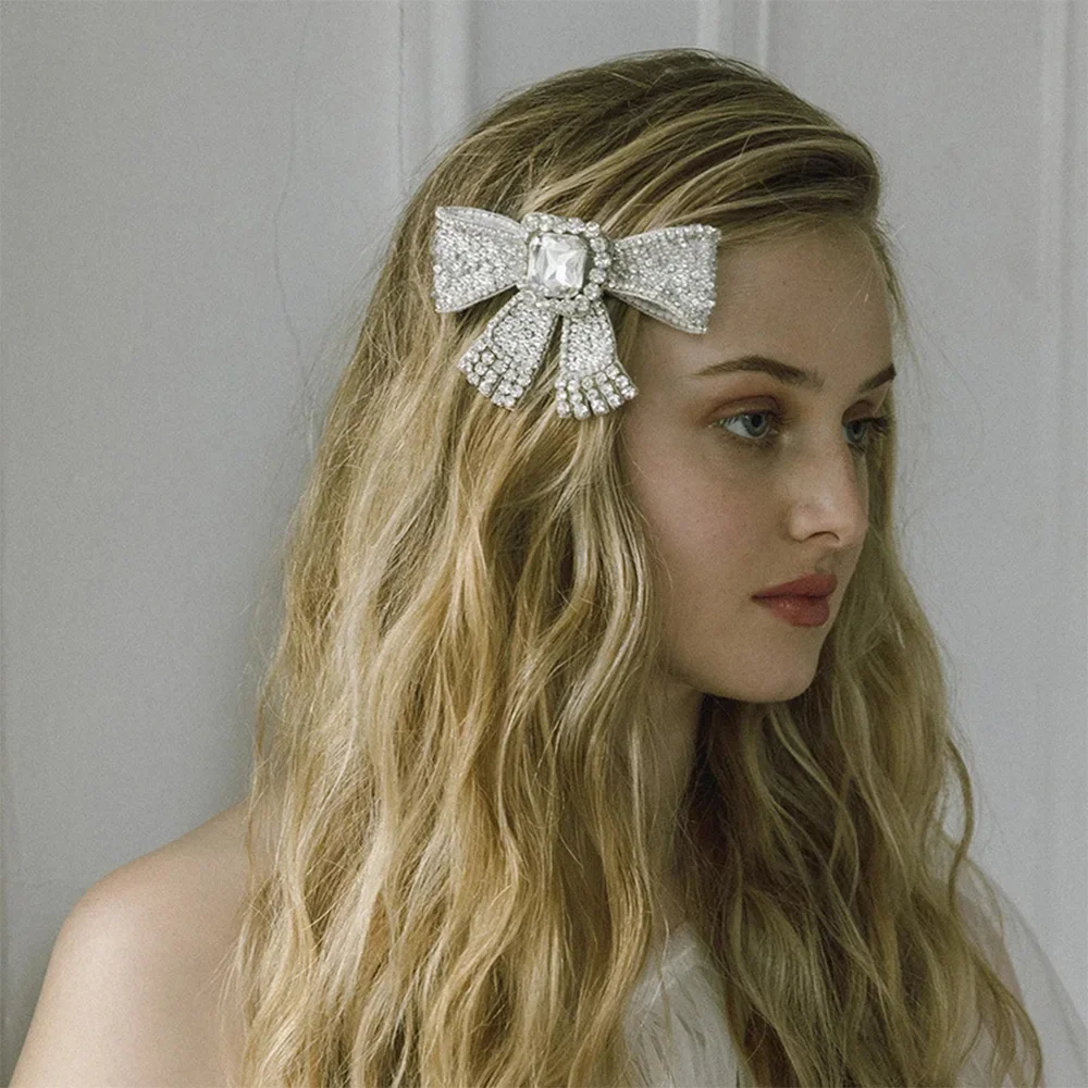 Bowknot Hairpins for Hair Women Luxury Y2k Cute Girls Dress Jewelry Braids Hair Accessories Kawaii Wedding Bridals Headwear Gift