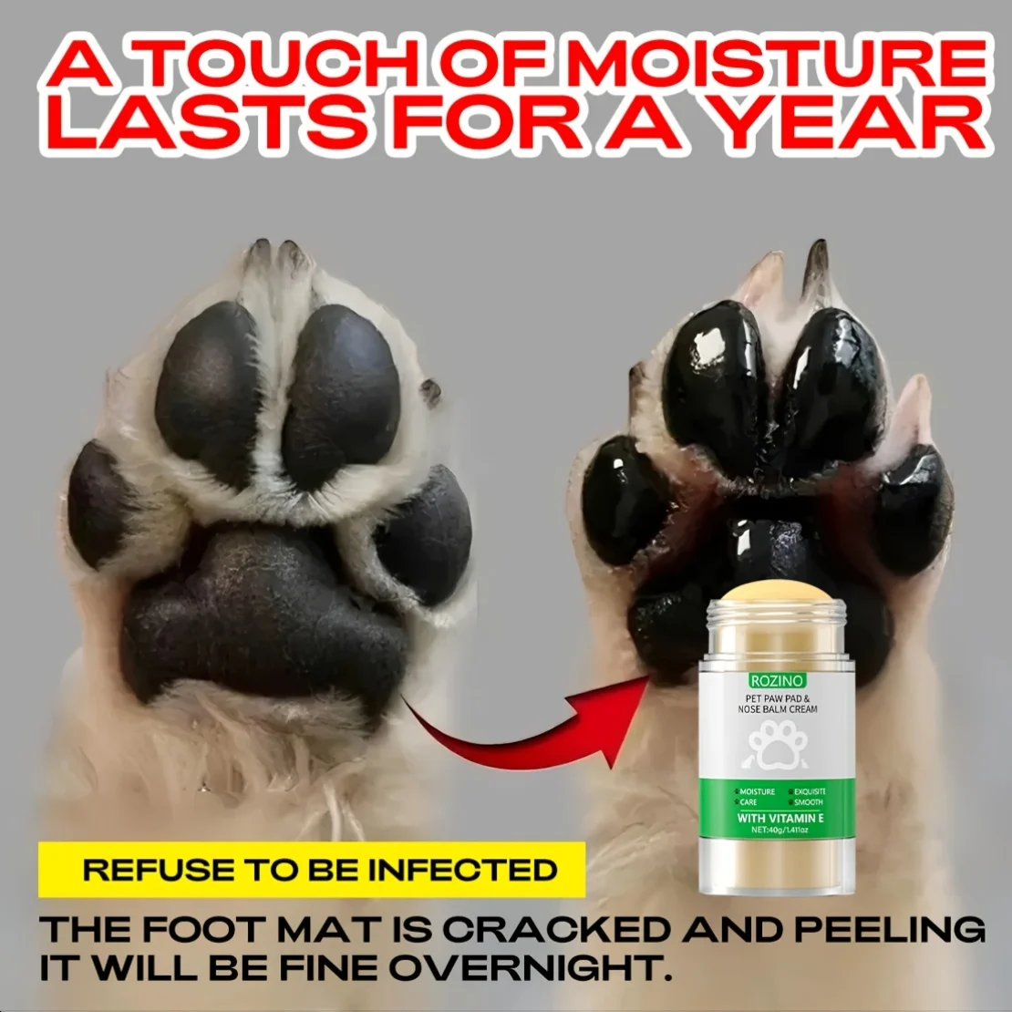 That The Dog Paw Cream Can Form A Protective Barrier,Which Can Safeguard and Prevent The Dryness and Cracking of The Pets' Noses