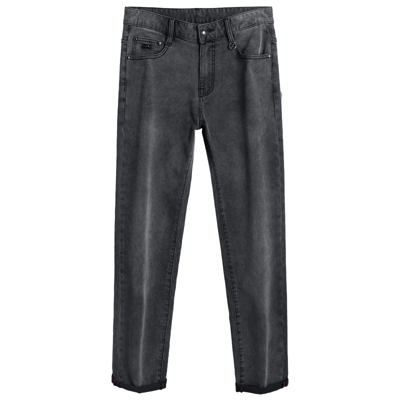 2024 spring high-end affordable luxury printed men's jeans trendy slim fit skinny casual fashion business trousers