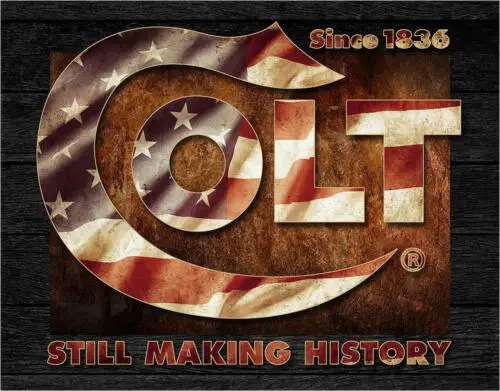 Colt Still Making History Gun Ammo Fire Retro Wall Décor Metal Sign Licensed