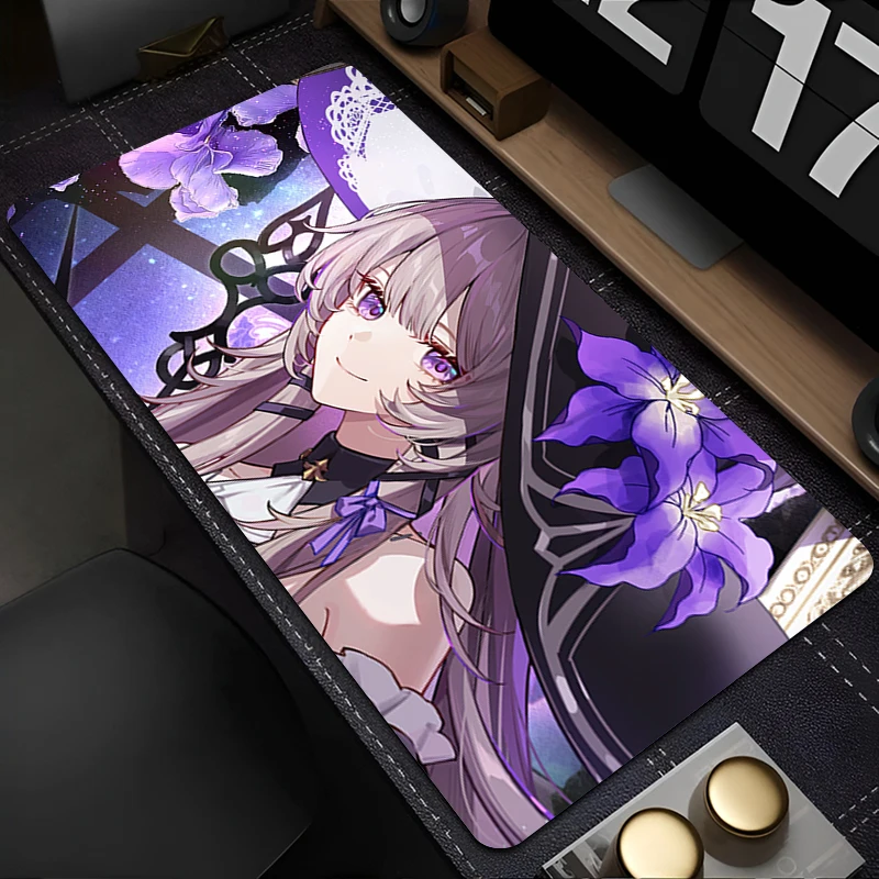 Tapis de souris tapis de souris de jeu accessoires PC tapis de clavier Anime antidérapant grand tapis de bureau en caoutchouc h-honkai Star Rail Herta tapis étendu