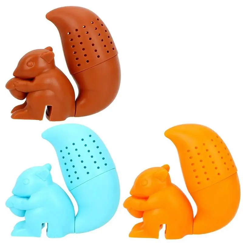 ABNL 3PCS Brew Delicious Tea With A Cute Silicone Squirrel Tea Infuser - Perfect For Loose Leaf Tea Easy Install