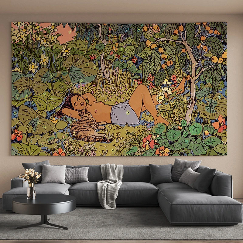 VIKAMA Leopard Tiger Jungle Wall Tapestry Aesthetic Boho Home Decor for Living Room Bedroom Dorm Room Art Hanging Cloth Modern
