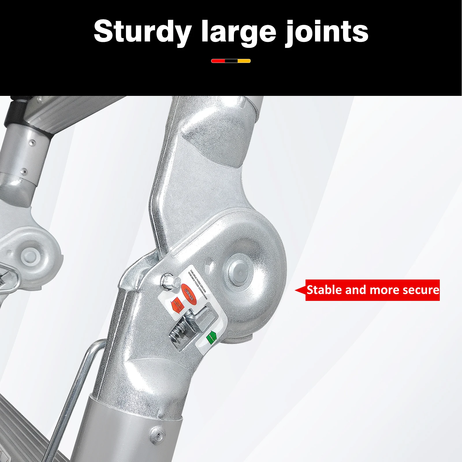 5M Dual-use folding ladder with support rod A-type aluminum ladder lightweight A-frame anti-wobble commercial indoor and outdoor