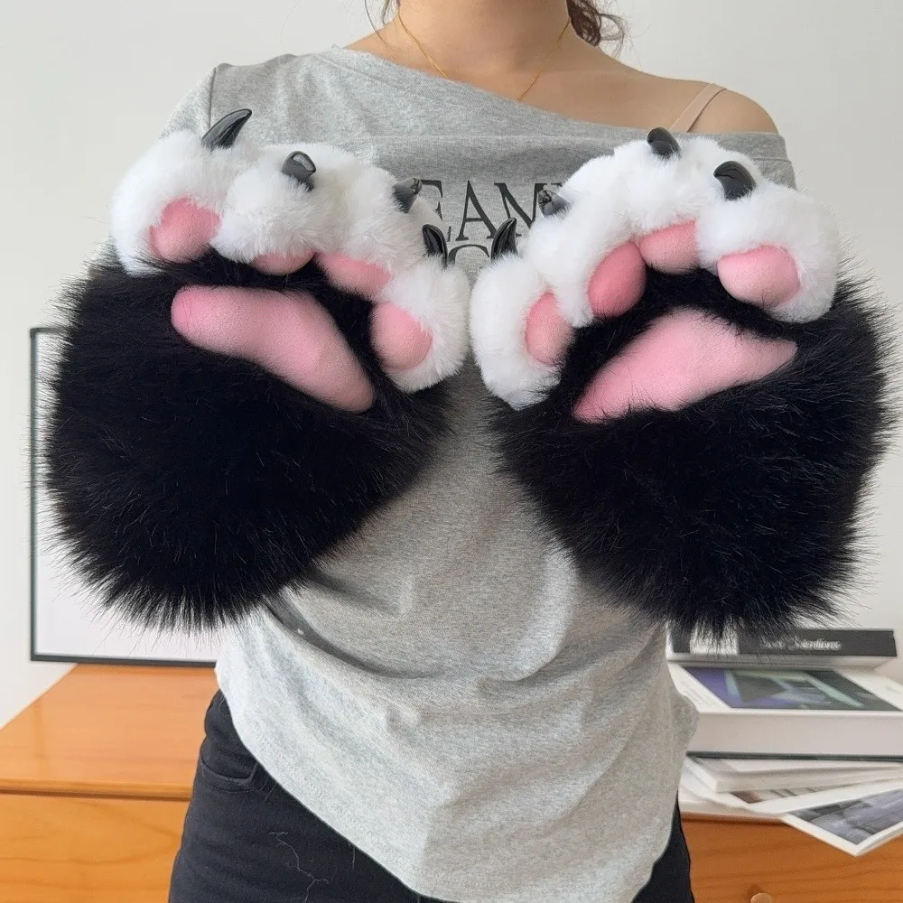 1 Stück Neuer Plüsch-Cosplay-Katzenpfoten-Handschuh Verdickte Quietschende Katzenpfoten-Fäustlinge Cartoon-Tier-Cosplay-Handschuh Geschenke – Detail 5