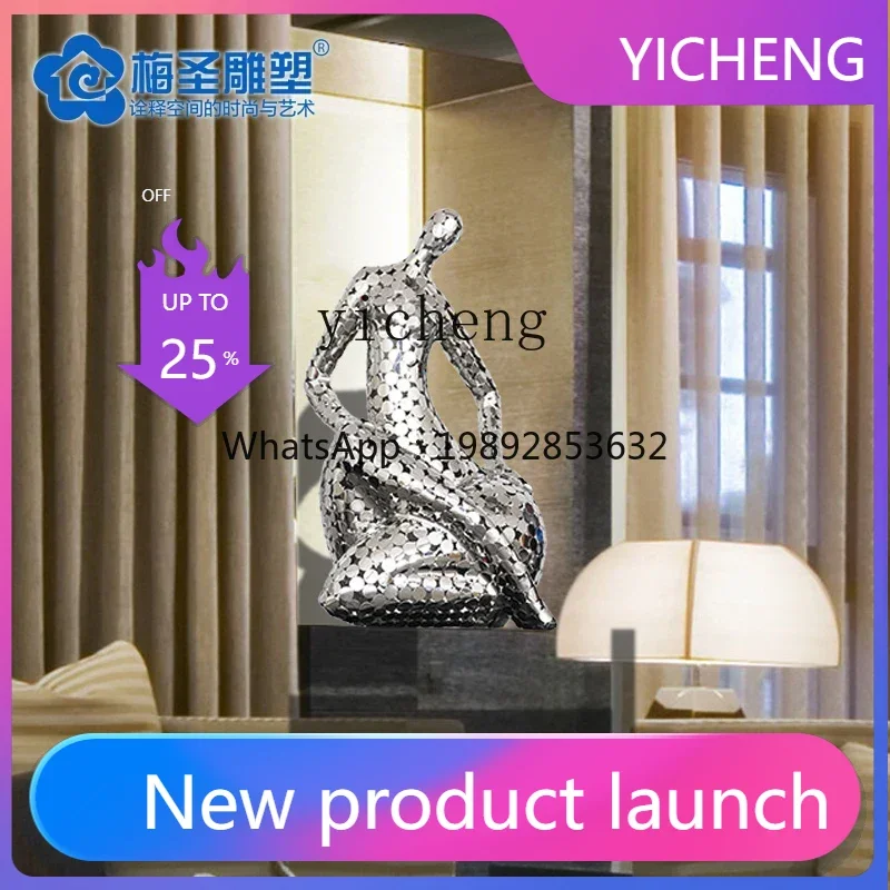 LYY   hotel lobby villa garden abstract sculpture ornament, neoclassical metal stainless steel soft decoration