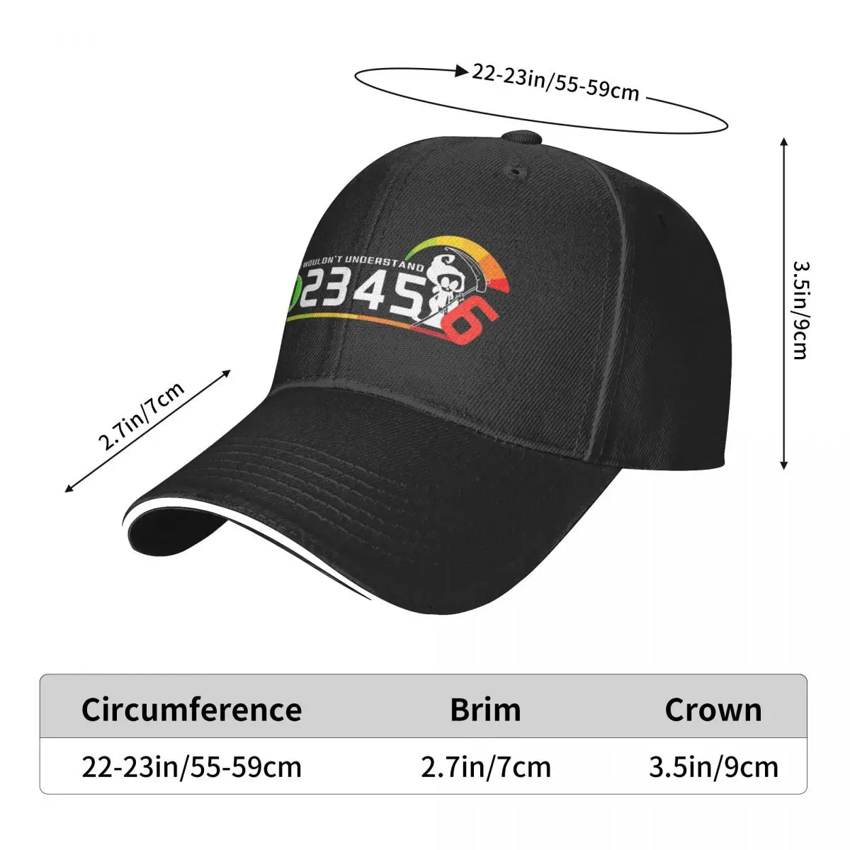 Casual Motorcycle Gear 1n23456 Gear Biker Baseball Caps Unisex Style Headwear Motor 1 Down 5 Up Daily Travel Adjustable Sun Hats