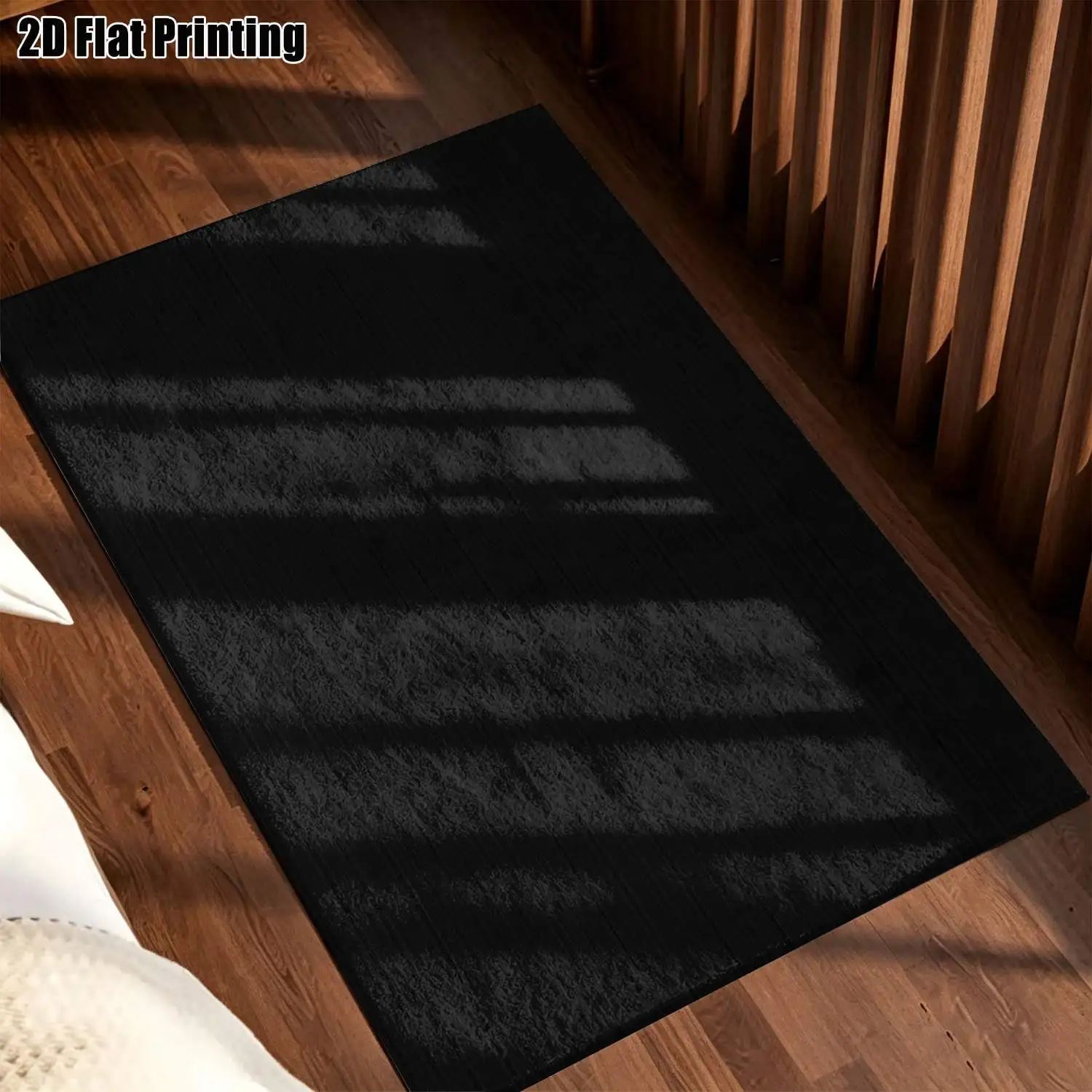 1Pc 2D Printed Carpet: Pure Black Stripe, Nordic/Instagram Style, Modern Minimalist Geometric Stripe Floor Mat, Home Decor, Multi-Size, Machine Washable, for Entryway, Dining Room, Foyer, Living Room, Bedroom