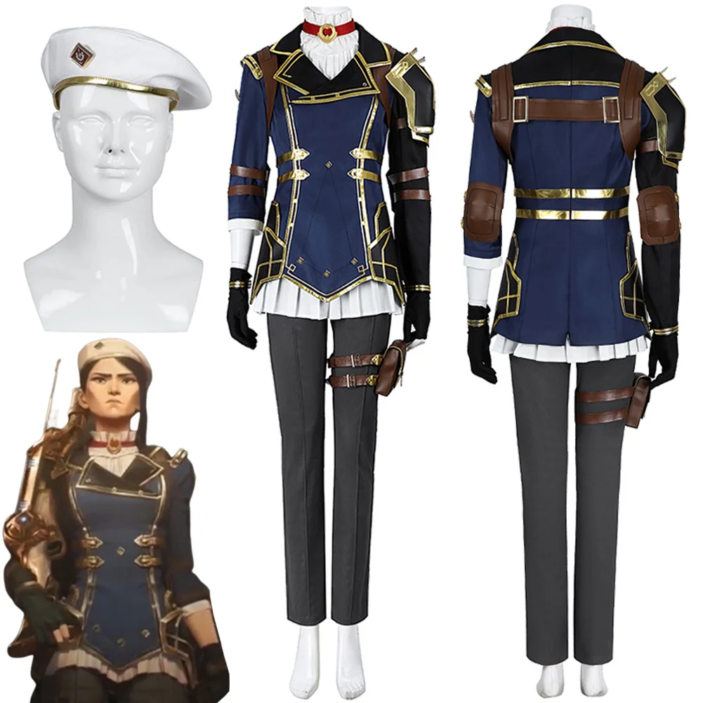 Arcane Caitlyn Cosplay Fantasy Sheriff Clothing 2024 Anime Game LoL 2 Costume Disguise Adult Women Roleplay Fantasia Outfits