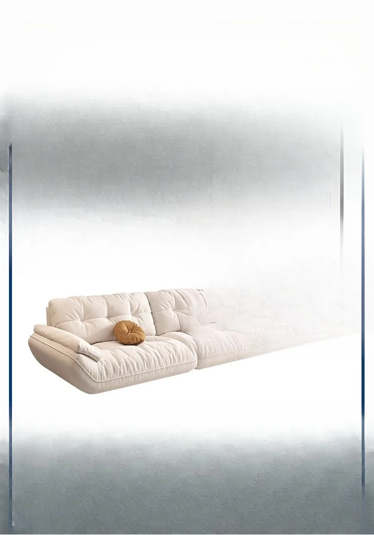 

Small apartment living room simple modern cream wind straight row cloud cloth