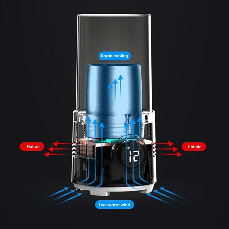 2 In 1 Fast Cooling Cup Cooler Coffee Mug Warmer for Milk Tea Beer Electric Heating Cooling Beverage Cup for Home Office