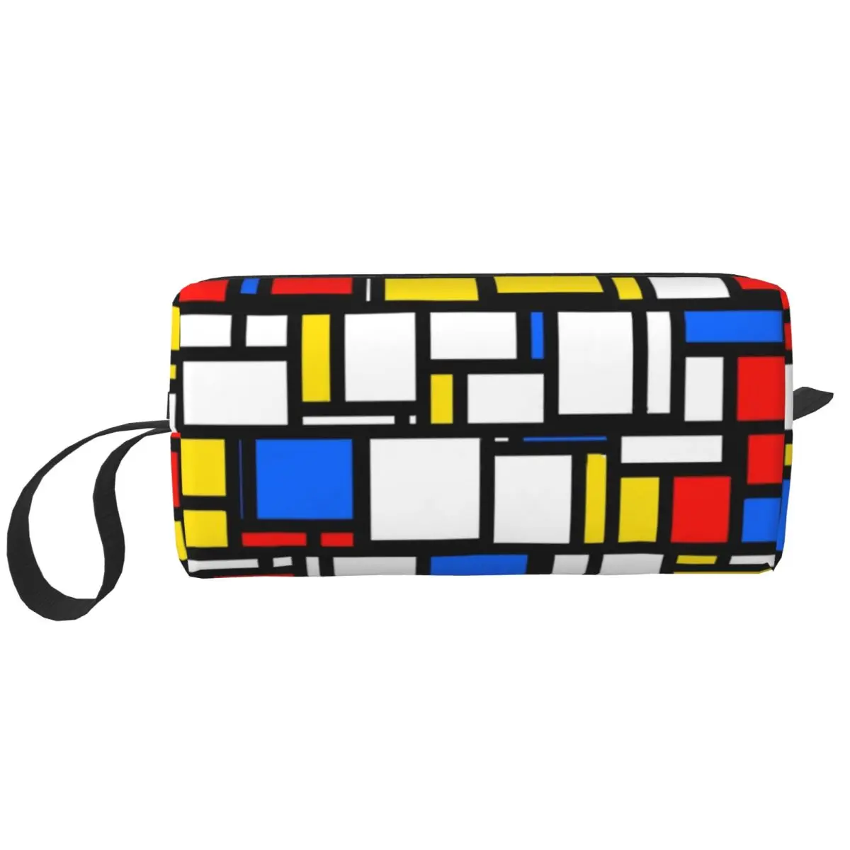 Mondrian Abstract Art Deco Graphic Makeup Bag Cosmetic OrganizerToiletry Cosmetic Bag for Women Beauty Travel Pencil Case
