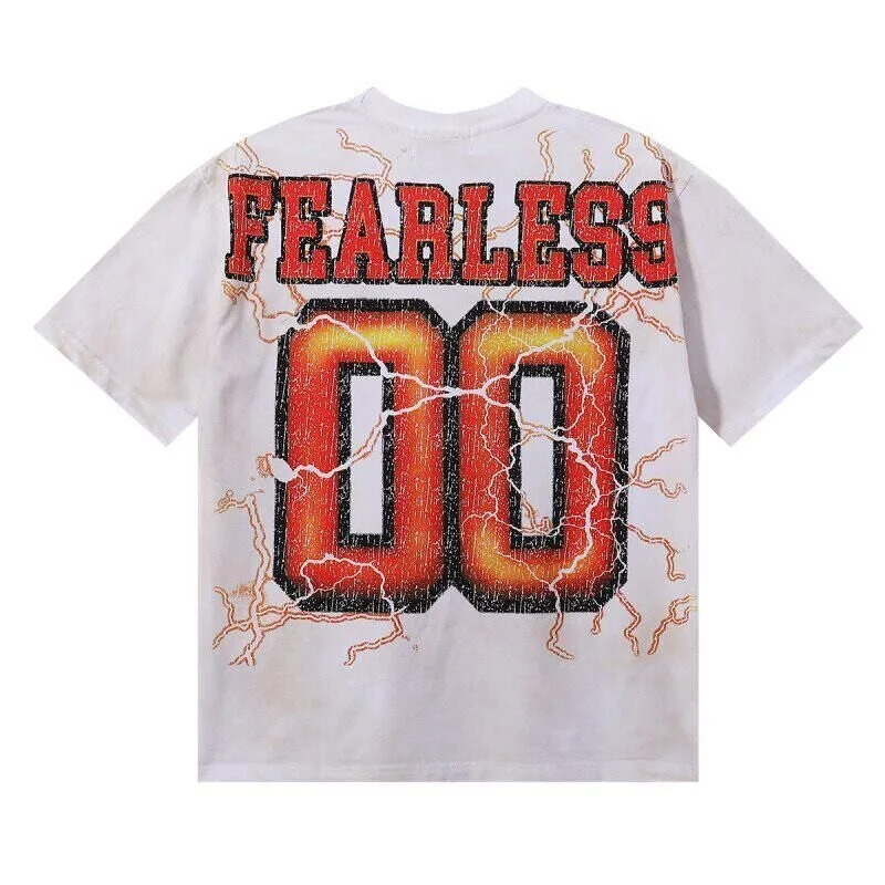 MAJESTIK street tiger print washed and distressed sequined lettering trend casual men's and women's short-sleeved T-shirt