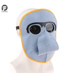 1Pc Cowhide Welding Mask Glasses Welder's Face Protection Head Worn Argon Arc Anti Burning Face Welding Protection Mask