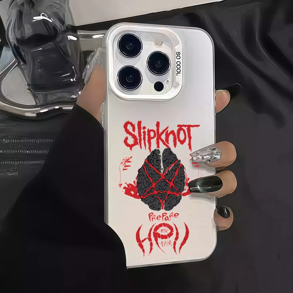 S-Slipknot Heavy Mental Music Phone Case For IPhone 12 11 13 14 15 16 17Max Pro Plus Mini Protective IMD Color Cover