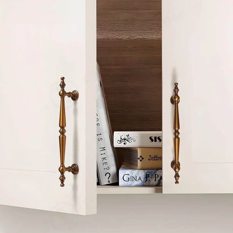 Aluminum Alloy Cabinet Door Pulls, Antique Bronze Handles, Retro Furniture Knobs for Wardrobe Cupboard