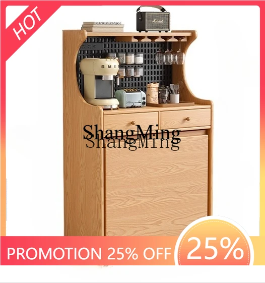 

ZYY solid wood dining side cabinet dining table integrated retractable folding small apartment storage locker