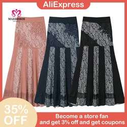 African Women Clothes Special Lace Asymmetrical Design Skirts Ladies Knee-Length Skirts Party Skirts Plus Size Luxury Bottoms