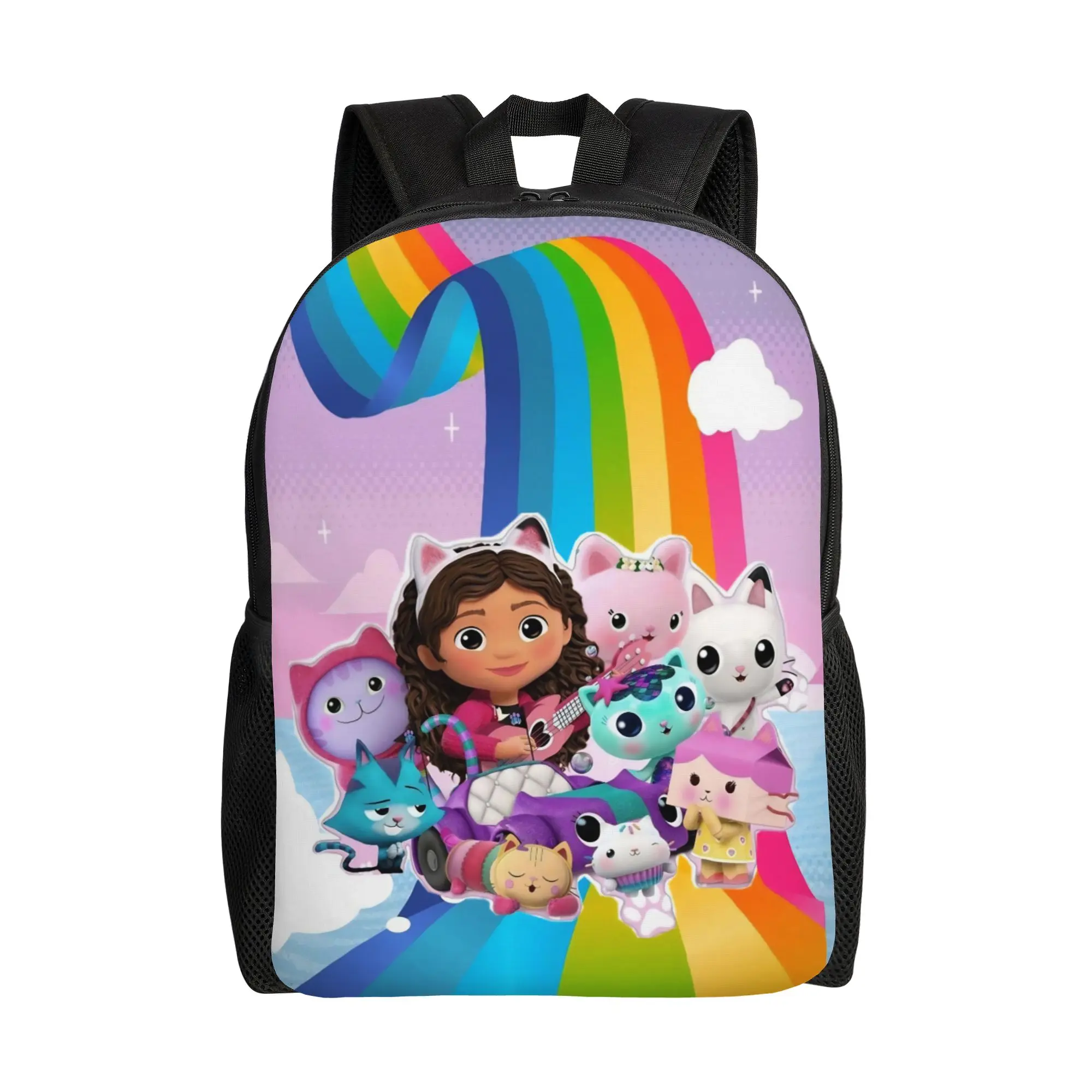 

Gabby's Dollhouse Backpack Youth Polyester Cycling Backpacks Breathable Elegant High School Bags Rucksack