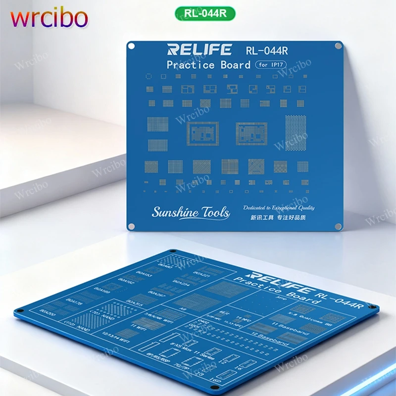 

RELIFE RL-044R Welding Practice Board for iPhone 17,BGA Chip/Connector Socket Removal Training Board,Reusable Soldering Test Kit