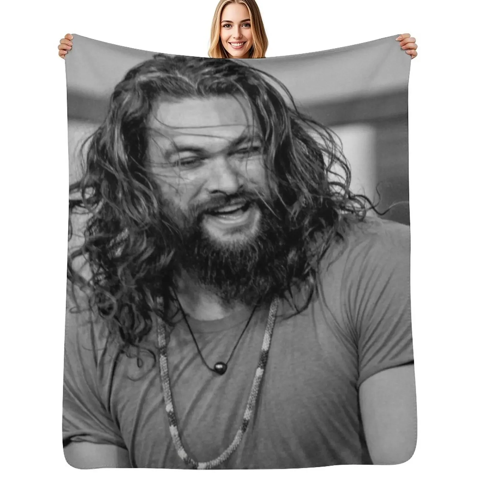 

jason momoa Throw Blanket Beach valentine gift ideas Hair Blanket