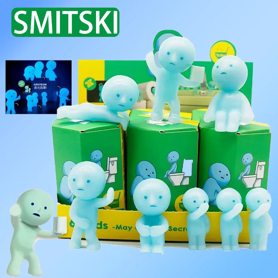 

SMISKI несколько серий, серебристая зеленая кукла, слепая загадочная коробка, фигурки, украшение, настольная модель, игрушка для подарка-сюрприза