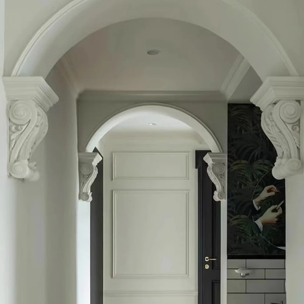 European-style French pu polyurethane material beam Holder European-style gypsum arched door arc mouth door hole Roman column he