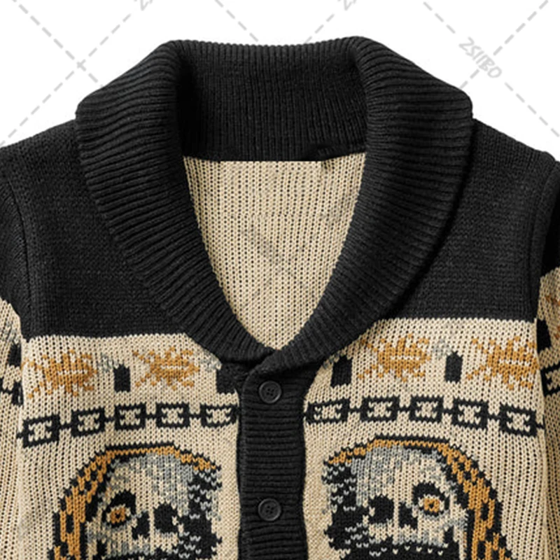 BIG PROMOTION Hip-hop Street Knitted Sweater Male Gothic y2k Portrait Printed Pullover Fall/Winter Harajuku Sweater