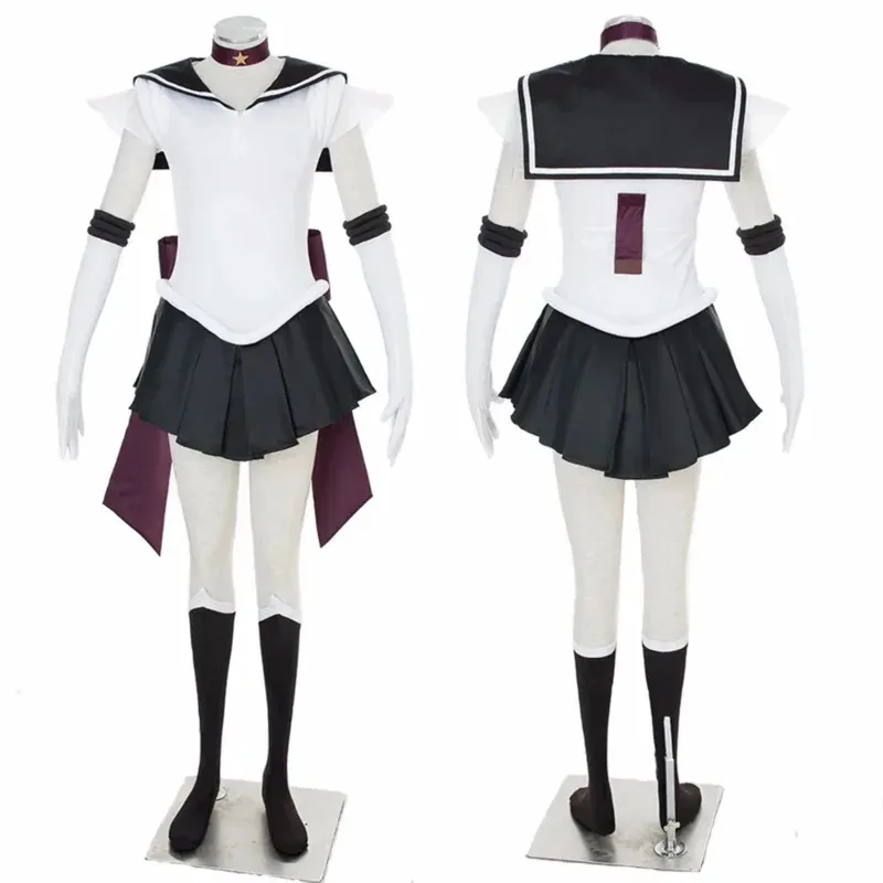 Anime Meiou Setsuna Sailor Plutón Super S Cosplay disfraz vestido guantes broche arcos calcetines diadema para niños adultos personalizado M v;6, a'