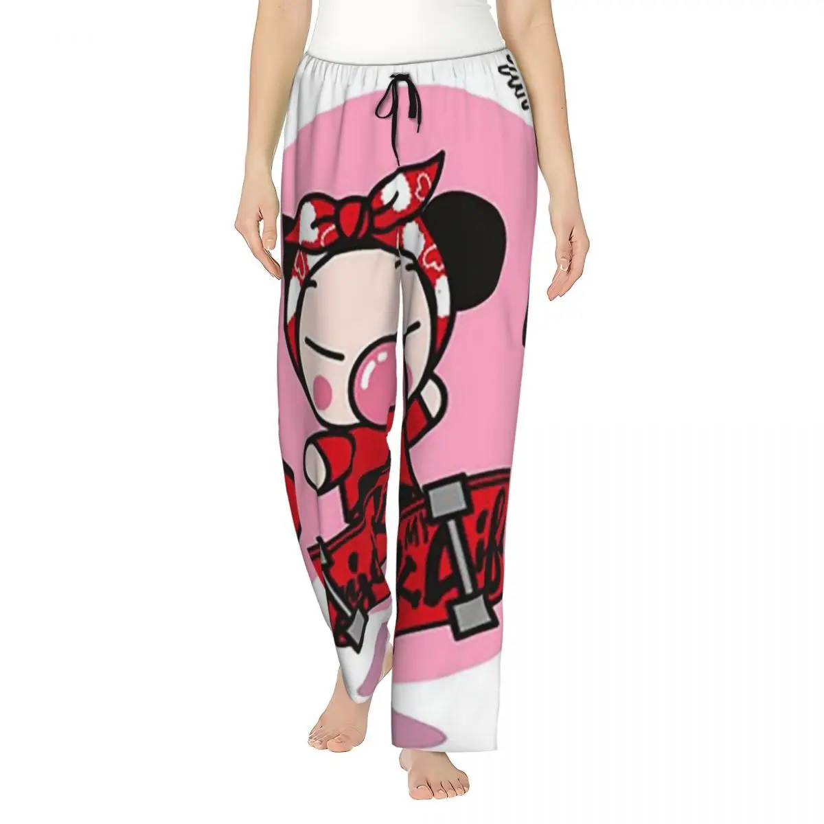 

Custom Cartoon Pucca Women Pajama Pants Lounge Sleep Sleepwear Bottoms with Pockets