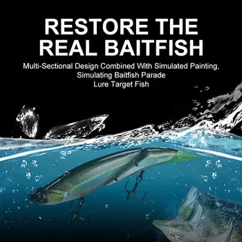 OBSESSION DAVINCI Señuelo de pesca Swimbait articulado de 2 secciones, 19 cm, 55 g, segmento de vibración flotante, cebo grande, wobblers, cebos de cola blanda 10 best sales Señuelos deslizantes - №7