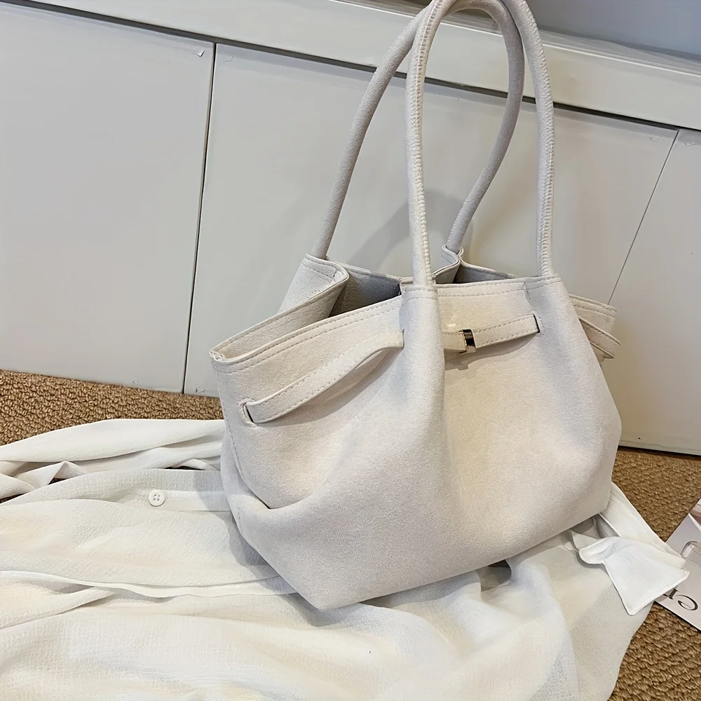 Autumn and Winter Deerskin Velvet Underarm Bag Women\'s New Large Capacity Vintage Tote Bag Fashion All-Matching Female Commuter