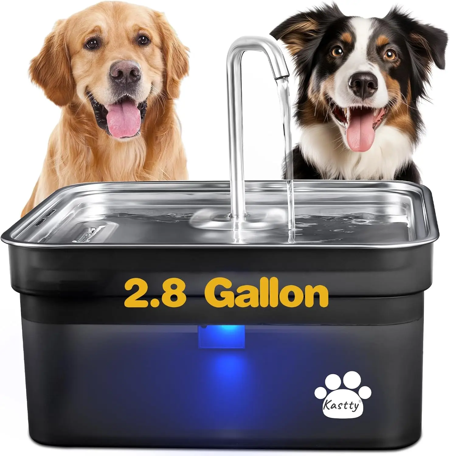 

Dog Water Fountain for Large Dogs, 2.8Gal/10.5L Stainless Steel Cat Water Fountain, Super Quiet Smart Pet Water Fountain