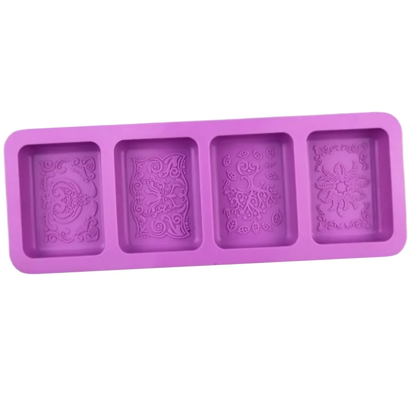 Silikonform mit Blumenmuster für die Herstellung von Seifen, rechteckig, rund, für Badezusätze, Mondkuchen, Kerzen, Schokolade, Küchen- und Backwerkzeug. – Detail 8