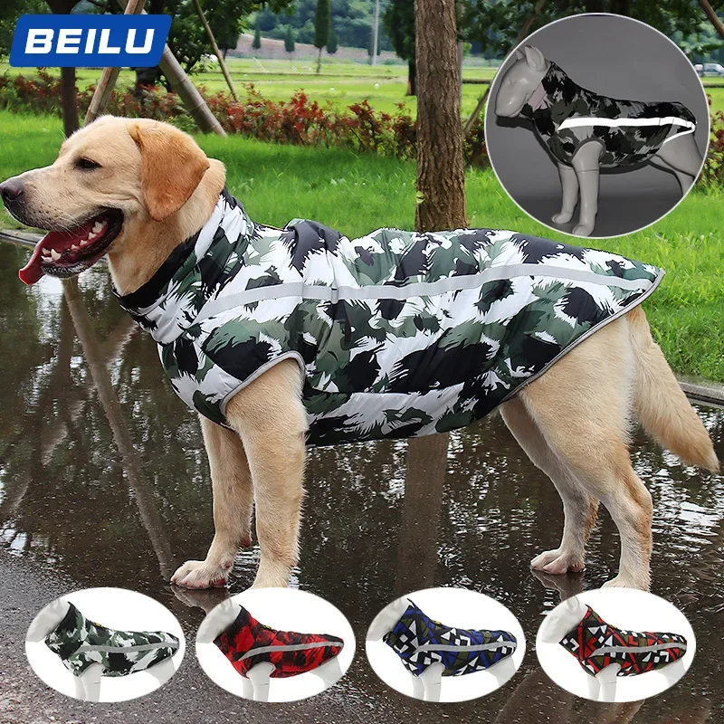 New Winter Windproof Pet Big Dog Jacket Reflective Dog Clothes