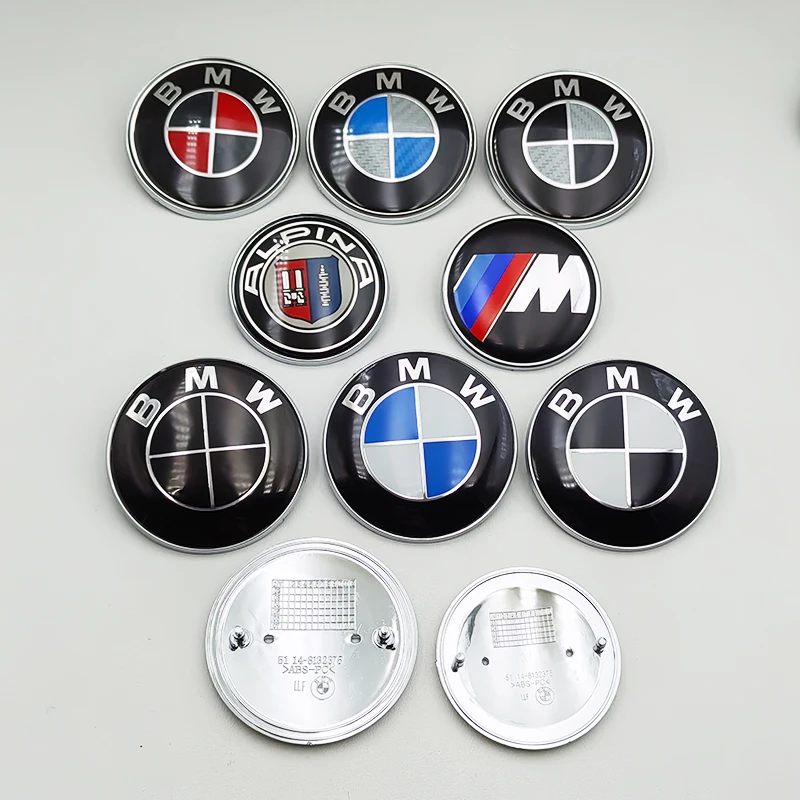 2pcs ABS 74mm 82mm BMW Hood Emblem Car Front Logo Rear Badge For BMW E39 E46 E30 E36 G20 E87 E60 E90 M2 M3 M4 M5 M6 Accessories