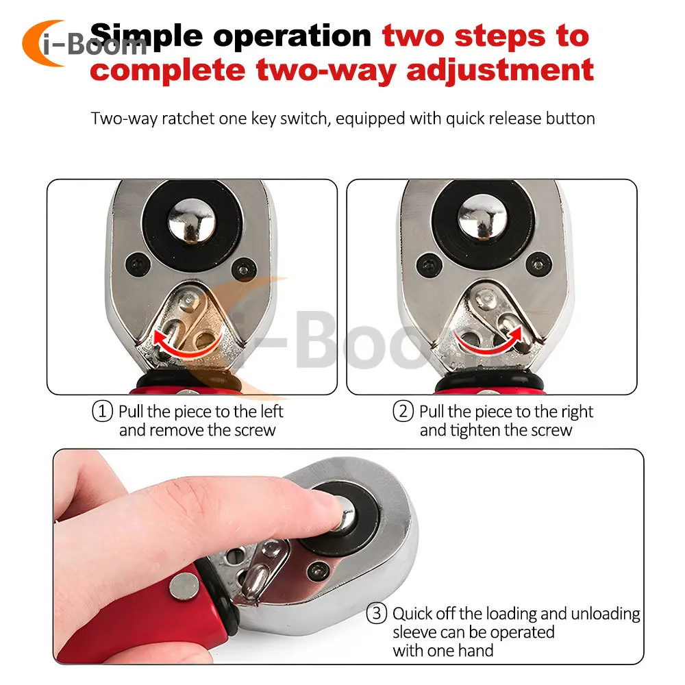 1/2 3/8 1/4 Inch Preset Torque Wrench Sleeves High Precision Adjustable Cr-V Torque Wrench Set For Bicycle Car Repair