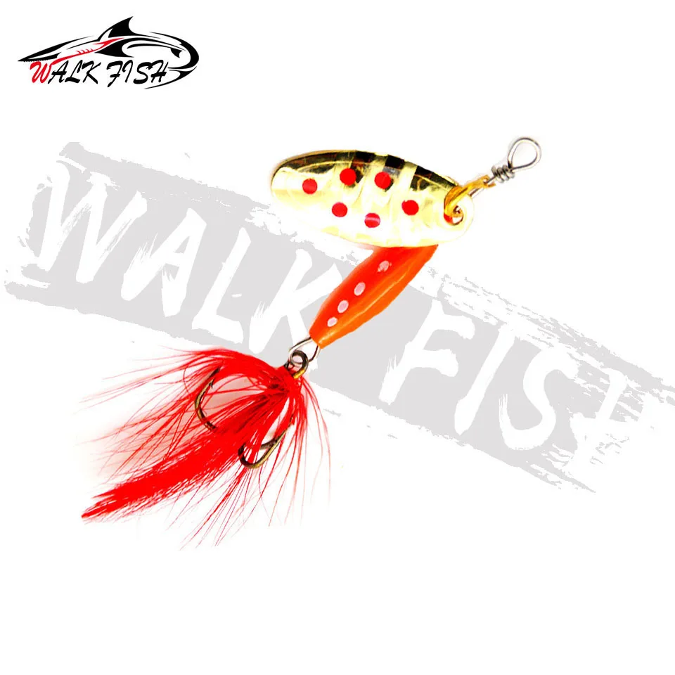 WALK FISH 1PCS Spinner Fishing Lure 2.3g 3g 3.5g 5.5g Spoon Sequins Metal Hard Bait Treble Hooks Wobblers Bass Pesca Tackle