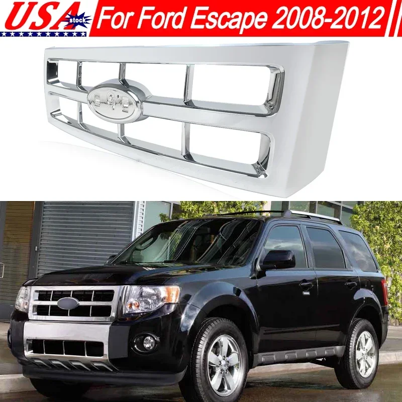 Past Voor Ford Escape 2008-2012 Voorkant Grille Chroom Plastic 8l8z8200ca