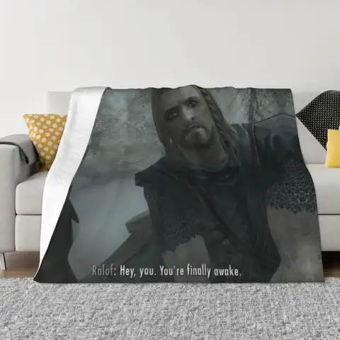 Skyrim Videospiel Meme Decke Flanell Fleece warm hey Sie Sie endlich wach werfen Decken für zu Hause Bett Couch Tages decken