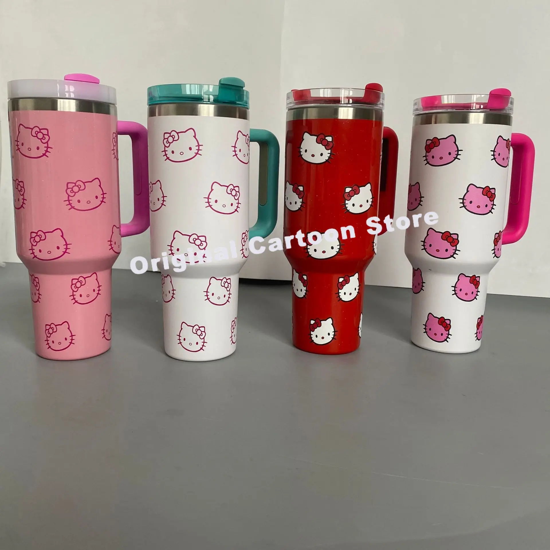 

Hello Kitty Sanrio Kuromi Big Mac 40oz Чашка для льда из нержавеющей стали Большая емкость Открытый портативный с ручкой Автомобильная чашка Подарок для девочки