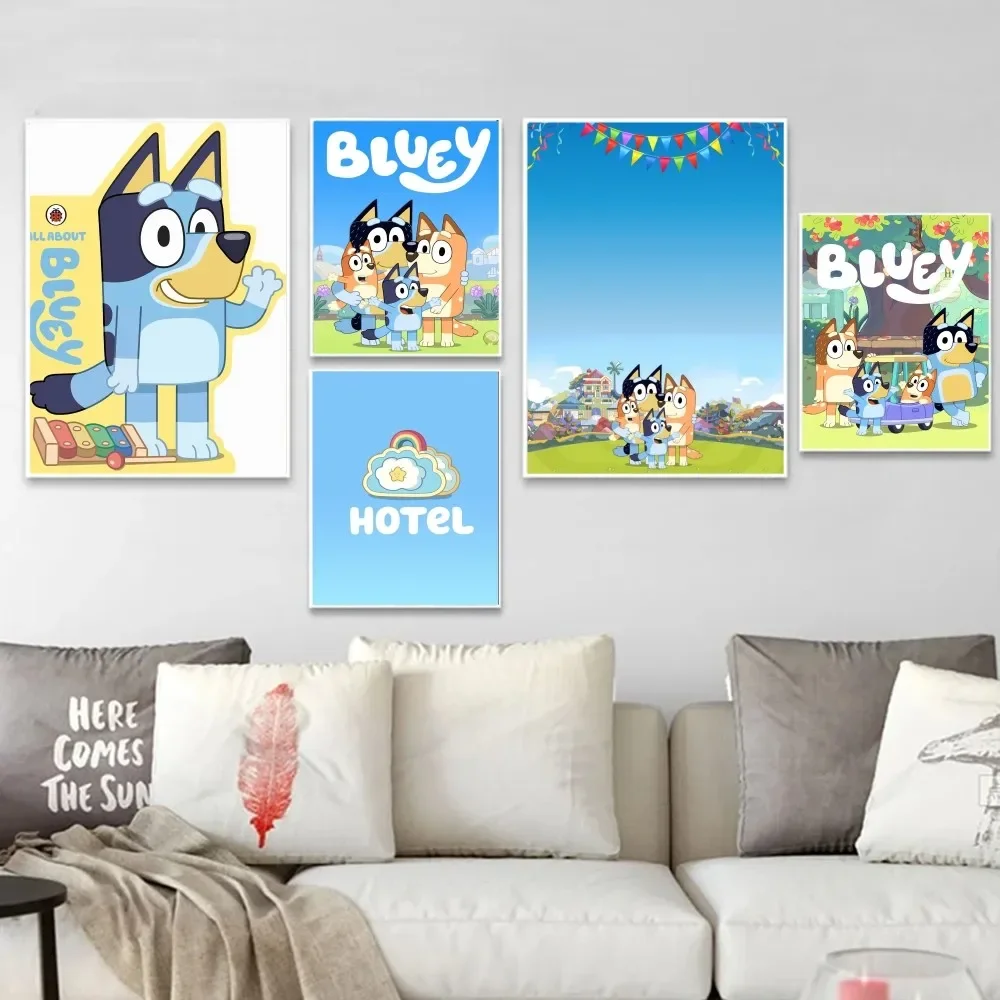 1pc B-Bluey Season Poster HD Posters Home Room Bar Cafe Decor Art Wall Painting Picture