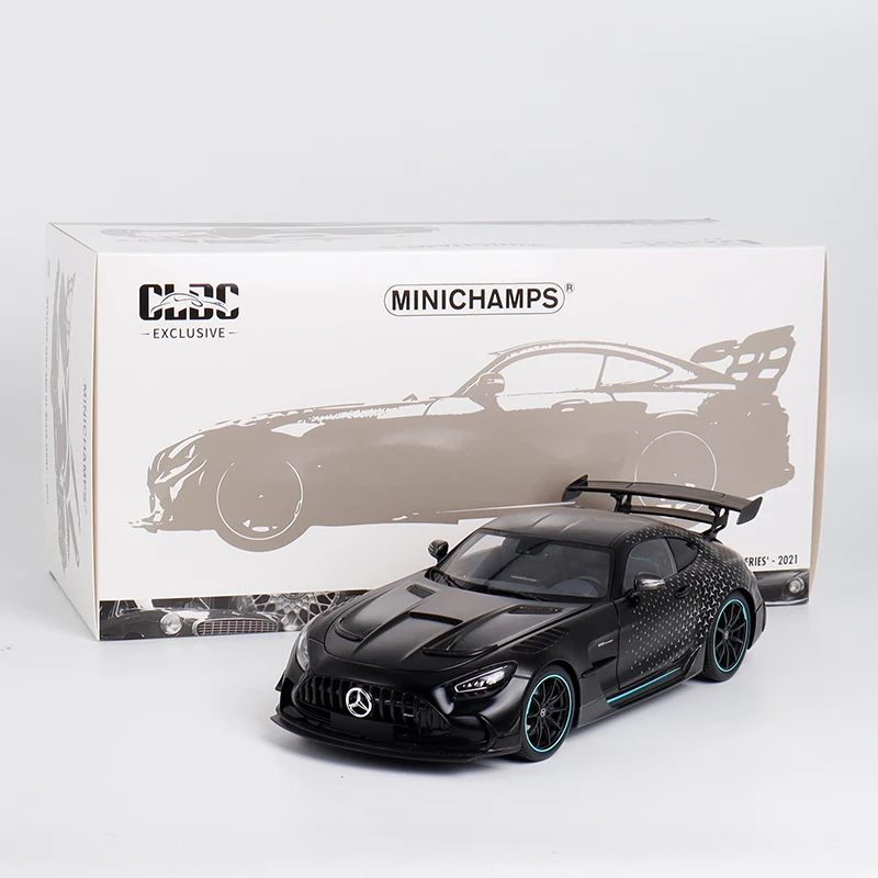 1:18 Mercedes-Benz AMG GT BLACK SERIES MINICHAMPS original full-open alloy compression shaft miniature model, adult decoration