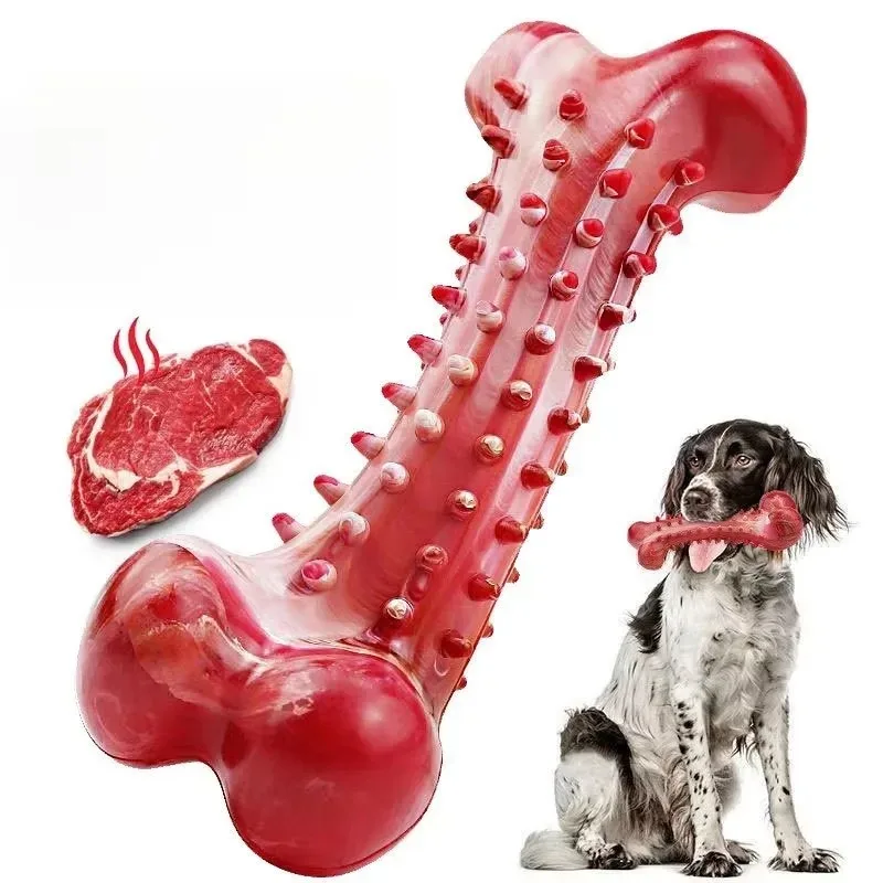 

19.6cm Extra Tough Natural Rubber Dog Chew Bone for Aggressive Chewers Large Breed Dogs Long-Lasting Teeth Cleaning Gum Health