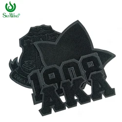 Stock All Black Large Size AKA Sorority Greek Letters Pretty Ivy Leaf 1908 Aka Shield Chenille Embroidery Iron On Patches