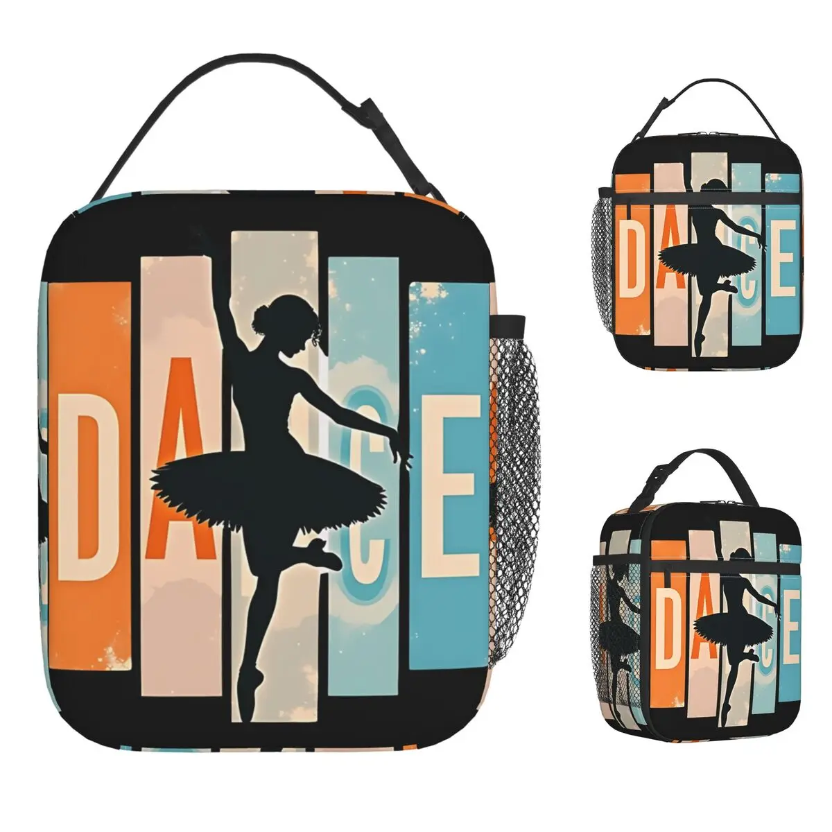 

Элегантная балетная сумка для обеда для девочек, ланч-бокс для пикника на открытом воздухе, повседневная термосумка для обеда с графическим рисунком для взрослых, Оксфордская портативная изолированная сумка