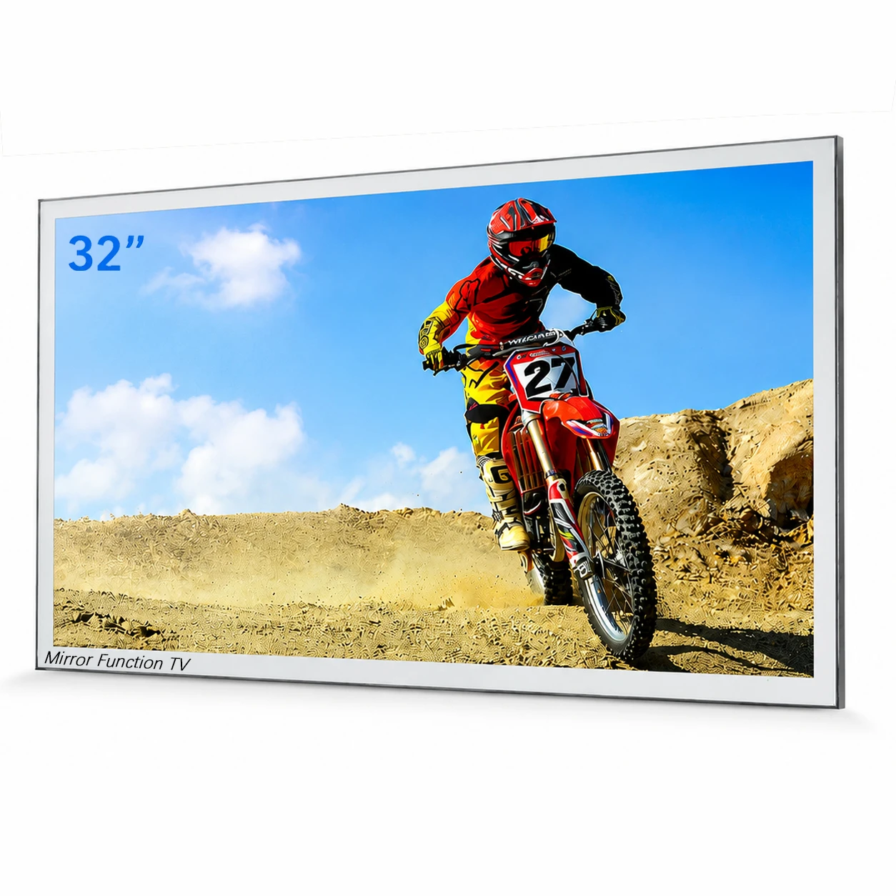 Picture: Souria 31.5 inches Google TV Smart Mirror 4K Screen Waterproof TV DTV Tuner Built-in Hotel Bathroom SPA Kitchen Bluetooth WiFi