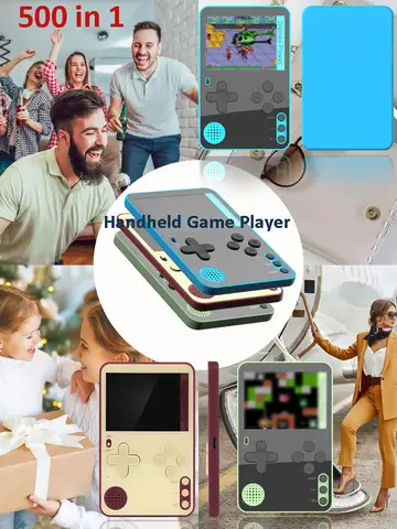 Handheld Game Console 500 Classic Games LCD Portable Retro Video Mini Game Console Rechargeable Great Gift for Kids and Adults