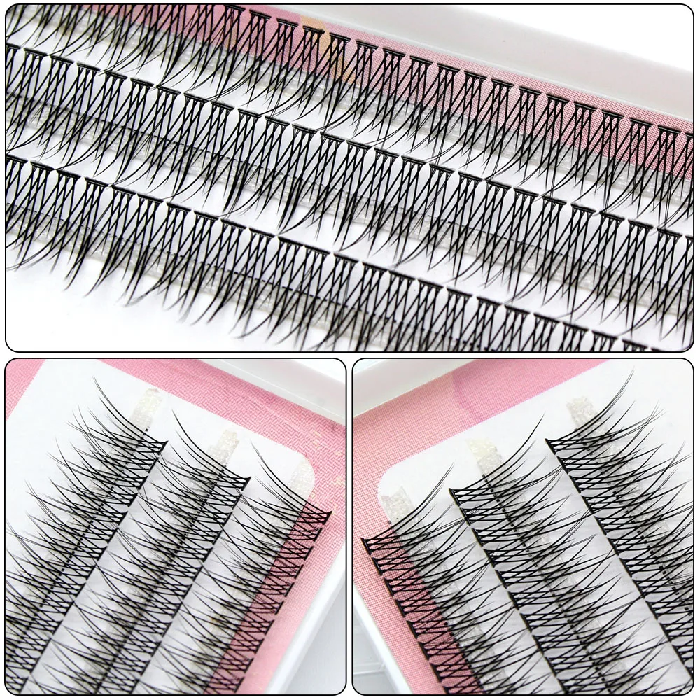 Moonlily Premium Fishtail Eyelashes Individual Cluster Eyelash Extension V Sahpe Plant Grafting False Makeup Faux Cils Lashes