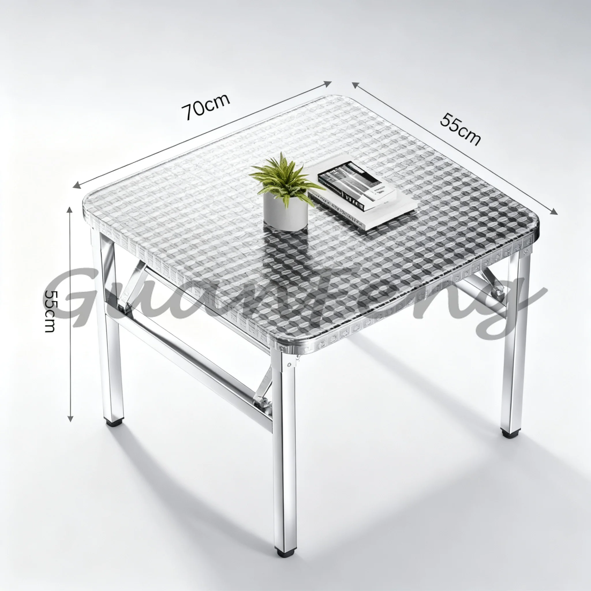 Stainless Steel Folding Camping Table, No Assembly Rustproof Portable Outdoor Dining Kitchen Table